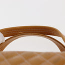 Salvatore Ferragamo Vala Tote Bag Enamel 2way Orange Silver Auth 143352-9