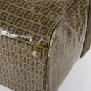 FENDI Zucchino Canvas Boston Bag Coated Canvas Brown Gold Auth 143353-15