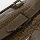 FENDI Zucchino Canvas Boston Bag Coated Canvas Brown Gold Auth 143353-20