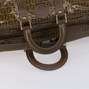 FENDI Zucchino Canvas Boston Bag Coated Canvas Brown Gold Auth 143353-8
