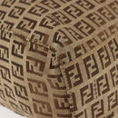 FENDI Zucchino Canvas Tote Bag Beige Silver Auth 143354-9