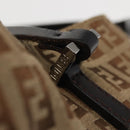 FENDI Zucchino Canvas Tote Bag Beige Silver Auth 143354-10