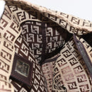 FENDI Zucchino Canvas Tote Bag Beige Silver Auth 143354-19