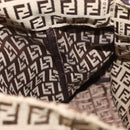 FENDI Zucchino Canvas Tote Bag Beige Silver Auth 143354-21