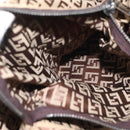 FENDI Zucchino Canvas Tote Bag Beige Silver Auth 143354-23