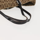 FENDI Zucchino Canvas Tote Bag Beige Silver Auth 143354-7