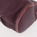 BVLGARI Chandra Shoulder Bag Leather Purple Gold Auth 143355-14