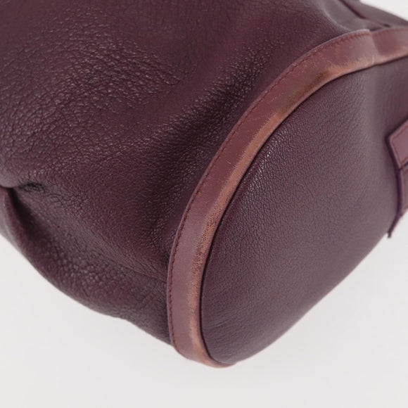 BVLGARI Chandra Shoulder Bag Leather Purple Gold Auth 143355