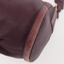 BVLGARI Chandra Shoulder Bag Leather Purple Gold Auth 143355-16