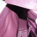 BVLGARI Chandra Shoulder Bag Leather Purple Gold Auth 143355-20