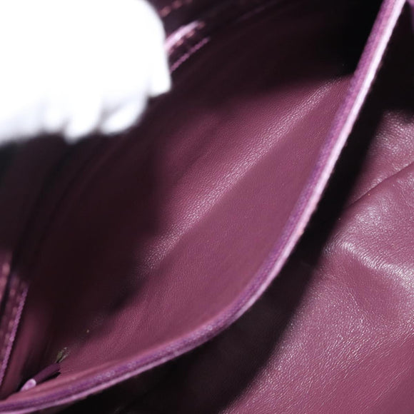 BVLGARI Chandra Shoulder Bag Leather Purple Gold Auth 143355