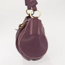 BVLGARI Chandra Shoulder Bag Leather Purple Gold Auth 143355-3
