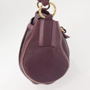 BVLGARI Chandra Shoulder Bag Leather Purple Gold Auth 143355-4