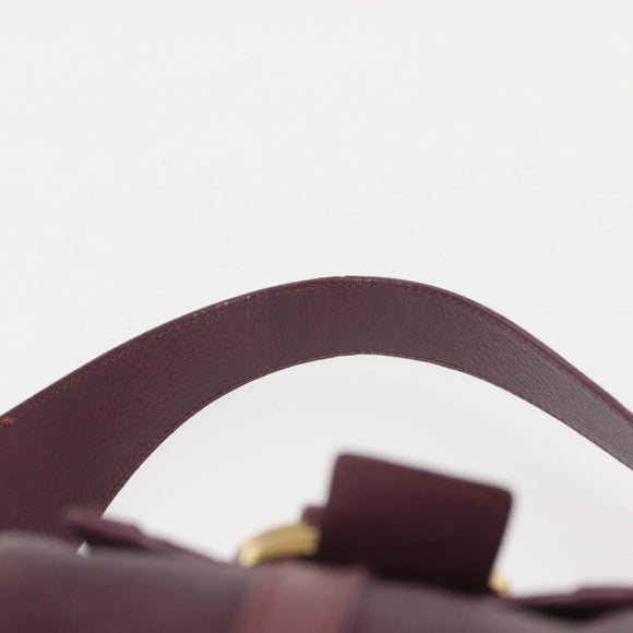 BVLGARI Chandra Shoulder Bag Leather Purple Gold Auth 143355