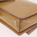 Salvatore Ferragamo Chain Vala Shoulder Bag Enamel Beige Silver Auth 143357-14