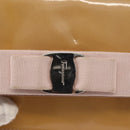 Salvatore Ferragamo Chain Vala Shoulder Bag Enamel Beige Silver Auth 143357-15