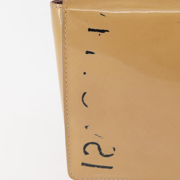 Salvatore Ferragamo Chain Vala Shoulder Bag Enamel Beige Silver Auth 143357