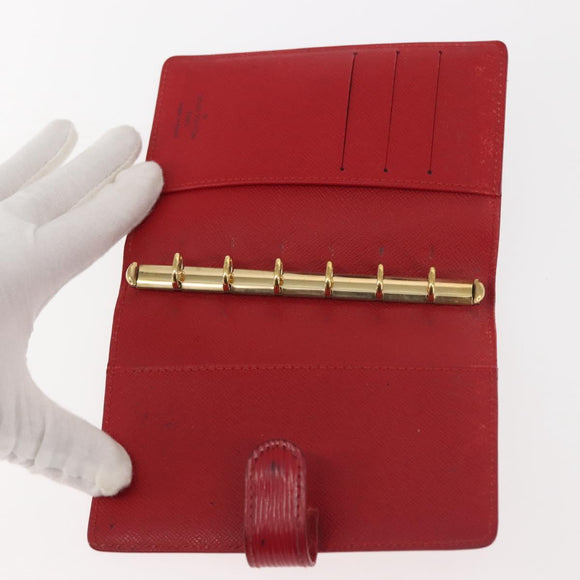 LOUIS VUITTON Epi Agenda PM Day Planner Cover Red R20057 LV Auth 143361