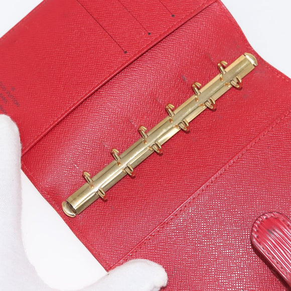 LOUIS VUITTON Epi Agenda PM Day Planner Cover Red R20057 LV Auth 143361