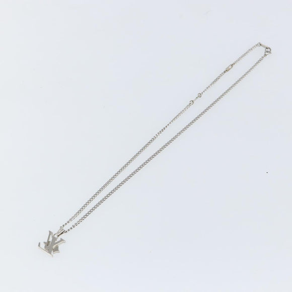 LOUIS VUITTON Monogram Row Halsketting metaal Zilver M02254 LV Auth 143366