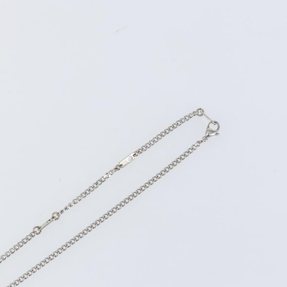 LOUIS VUITTON Monogram Row Necklace metal Silver M02254 LV Auth 143366