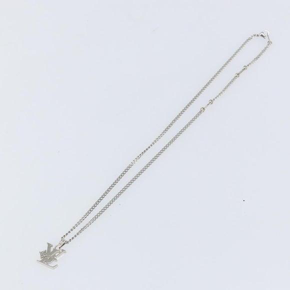 LOUIS VUITTON Monogram Row Halsketting metaal Zilver M02254 LV Auth 143366