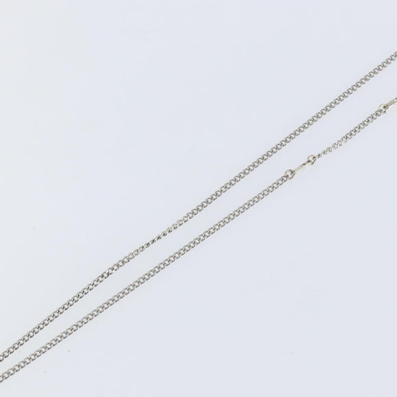 LOUIS VUITTON Monogram Row Necklace metal Silver M02254 LV Auth 143366