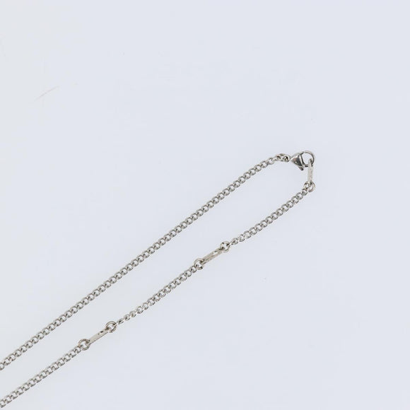 LOUIS VUITTON Monogram Row Necklace metal Silver M02254 LV Auth 143366