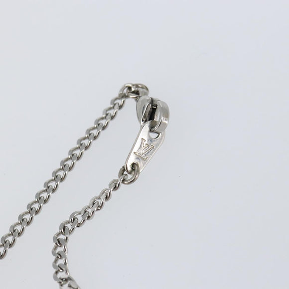LOUIS VUITTON Monogram Row Necklace metal Silver M02254 LV Auth 143366