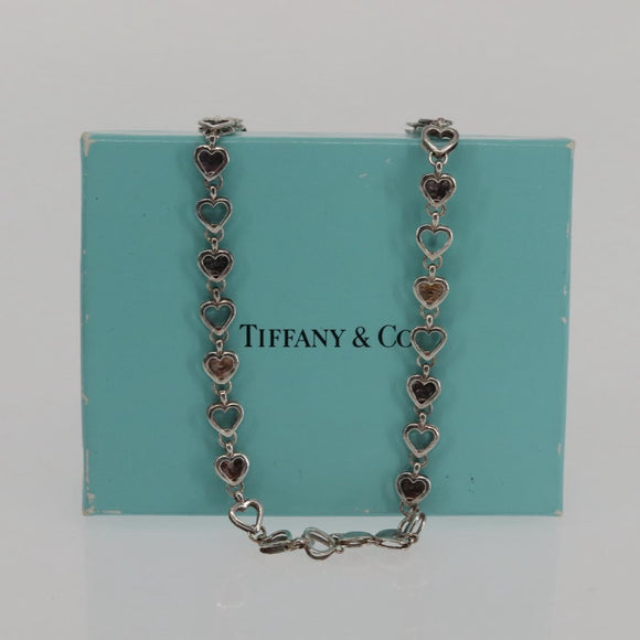 TIFFANY&Co. Puff Heart Necklace Ag925 Silver Auth 143369