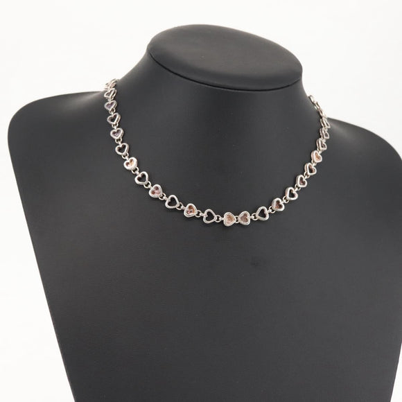 TIFFANY&Co. Puff Heart Necklace Ag925 Silver Auth 143369