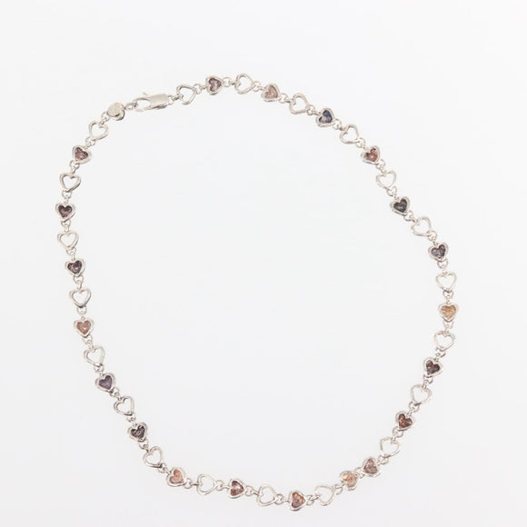 TIFFANY&Co. Puff Heart Necklace Ag925 Silver Auth 143369