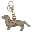 GUCCI Dog Shape Bag Charm GG Supreme PVC Beige Auth 143370-3