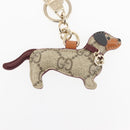 GUCCI Dog Shape Bag Charm GG Supreme PVC Beige Auth 143370-4