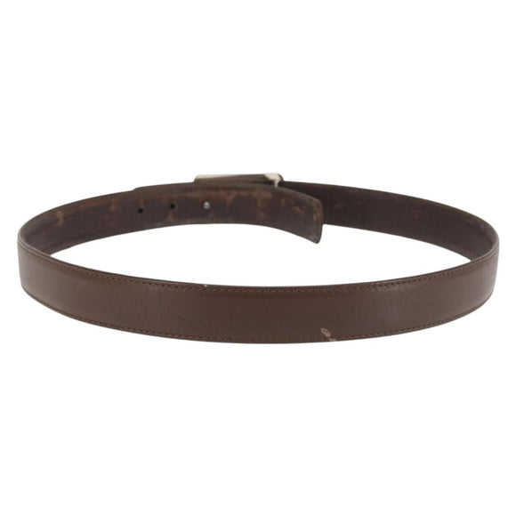 CHANEL Belt Leather 33.1"" Brown CC Auth 143375