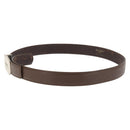 CHANEL Belt Leather 33.1"" Brown CC Auth 143375-3