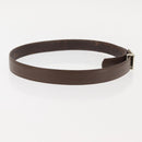 CHANEL Belt Leather 33.1"" Brown CC Auth 143375-4