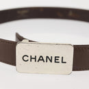 CHANEL Belt Leather 33.1"" Brown CC Auth 143375-5