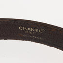 CHANEL Belt Leather 33.1"" Brown CC Auth 143375-7
