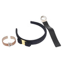 Salvatore Ferragamo Bottega Bvlgari Nylon Leather 3Set Navy Pink Auth 143376-1