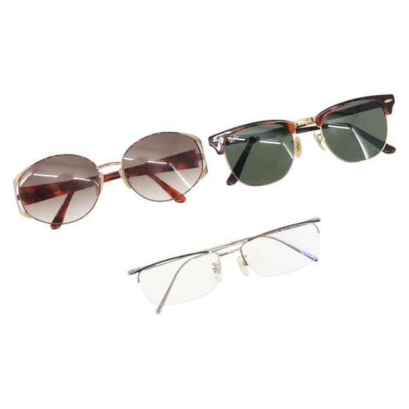 Ray-Ban Saint Laurent PRADA Sunglasses plastic metal 3Set Brown Auth 143377