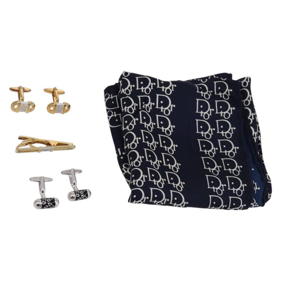 Christian Dior Cuffs metal 3Set Silver Gold Auth 143380