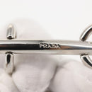 PRADA Charm Metal Leather 2Set Black Silver Auth 143381-11