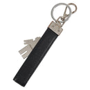 PRADA Charm Metal Leather 2Set Black Silver Auth 143381-3