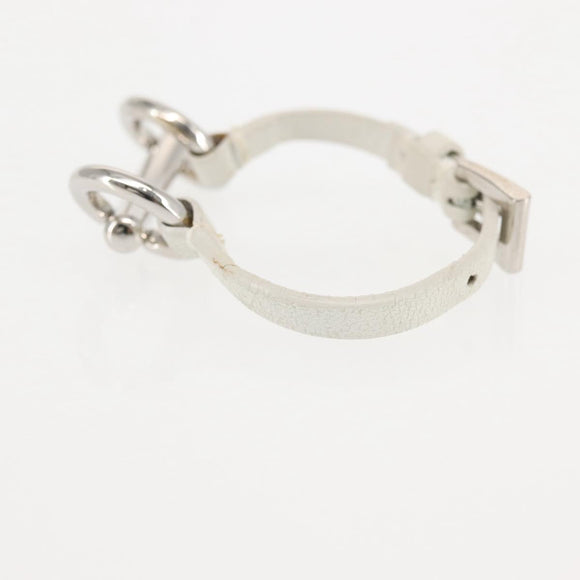 PRADA Charm Metal Leather 2Set Black Silver Auth 143381