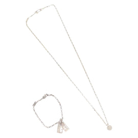 GUCCI Necklace Bracelet metal 2Set Silver Auth 143382