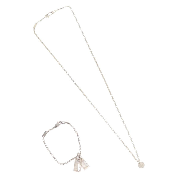 GUCCI Necklace Bracelet metal 2Set Silver Auth 143382
