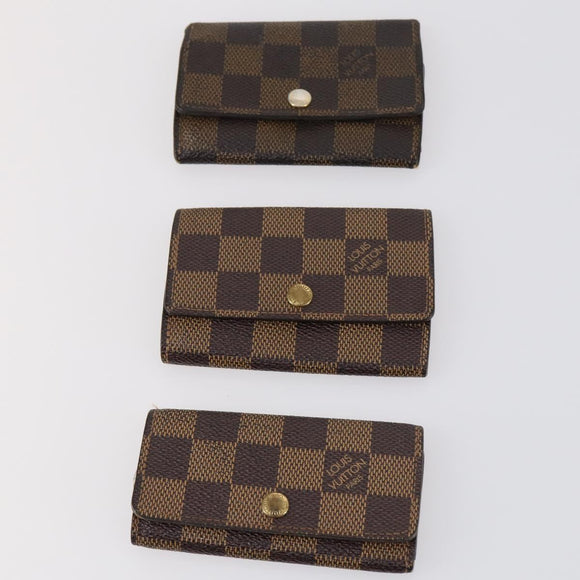 LOUIS VUITTON Damier Ebene Multicles Key Case 6Set LV Auth 143389
