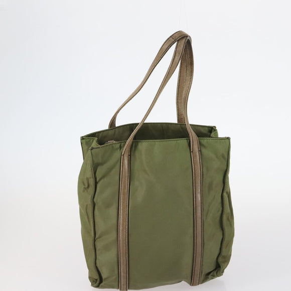PRADA Tote Bag Nylon 2 Set Khaki Black Auth 143394