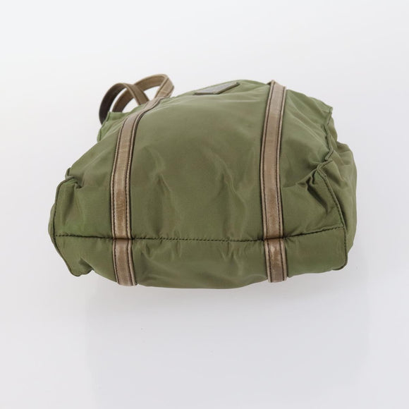 PRADA Tote Bag Nylon 2Set Khaki Black Auth 143394